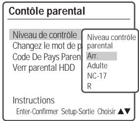 DAEWOO DHR-8105S - Réglage du niveau de contrôle parental - 5
