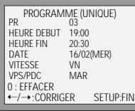 DAEWOO DVC 54 - Révision de la programmation - modification et effacement - 2