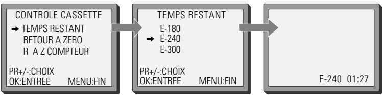 DAEWOO SV-871 - Temps de bande restante et durée d'enregistrement de la cassette - 2