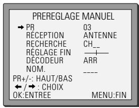 DAEWOO SV-871 - Préglage manuel - 3