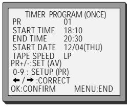 DAEWOO TVCR210 - Normal timer recording - 11