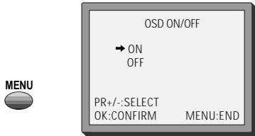DAEWOO TVCR210 - OSD(On Screen Display) ON &amp; OFF - 5