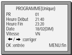 DAEWOO V2041N - Programmation d'enregistrement normale - 6