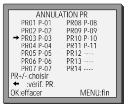 DAEWOO V2041N - Effacer des emplacements de programme - 17