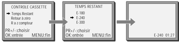 DAEWOO V2041N - Temps restant et durée de la cassette - 1