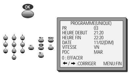 DAEWOO VCR5360F - Liste des programmations - modification et effacement de programmation - 2