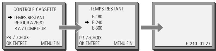 DAEWOO VCR5360F - Temps restant et durée de la cassette - 1
