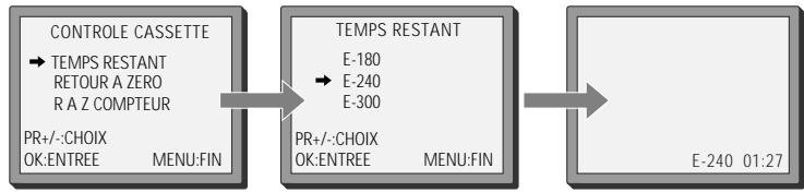 DAEWOO VCR5500 - annexe 1 - Temps restant et durée de la cassette - 1