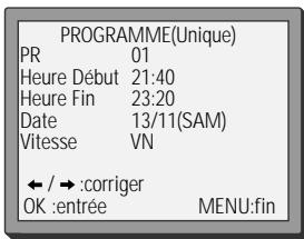 DAEWOO VQ230 - Programmation d'enregistrement normale - 9