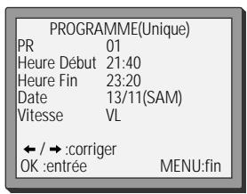 DAEWOO VQ230 - Programmation d'enregistrement normale - 7