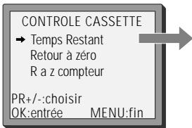 DAEWOO VQ237 - Temps de bande restante et durée d'enregistrement des cassettes - 1
