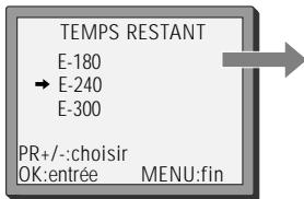 DAEWOO VQ237 - Temps de bande restante et durée d'enregistrement des cassettes - 2