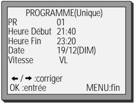 DAEWOO VQ814 - Programmation d'enregistrement normale - 7