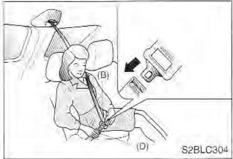 KIA SORENTO 2003 - Pour détacher la ceinture de sécurité ventrale/épaulettes : - 3
