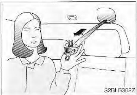 KIA SORENTO 2003 - Pour détacher la ceinture de sécurité ventrale/épaulettes : - 1