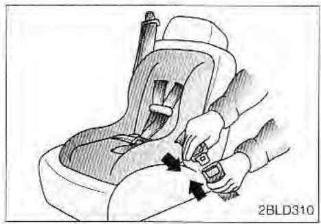 KIA SORENTO 2003 - Ceinture de sécurité passager mise en mode de verrouillage automatique - 1