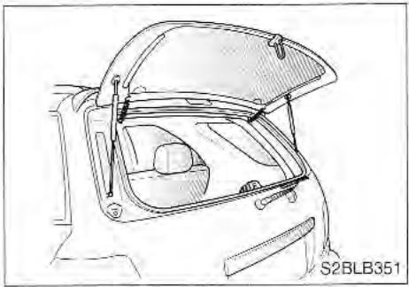 KIA SORENTO 2003 - Ouverture de la vitre du hayon arrière - 1