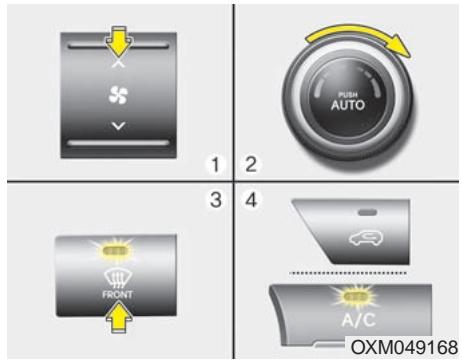 KIA SORENTO 2012 - Dégivrage de la face intérieure du pare-brise - 1