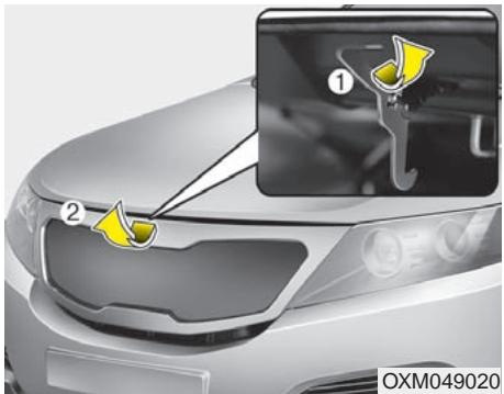 KIA SORENTO 2012 - Ouverture du capot - 1