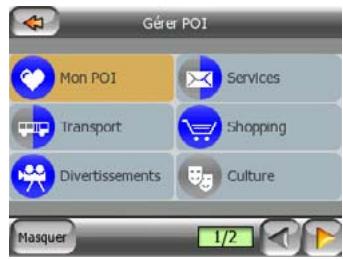 MIO DIGIWALKER C220 - Gérer la visibilité des POI intégrés. - 1
