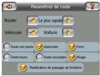MIO DIGIWALKER C220 - Réglage des paramètres d'itinéraire - 1