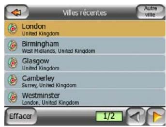 MIO DIGIWALKER C220 - Sélectionner la ville, l'état et le pays où effectuer une recherche - 1