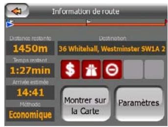MIO DIGIWALKER C220 - Écran informations sur l'itinéraire - 1