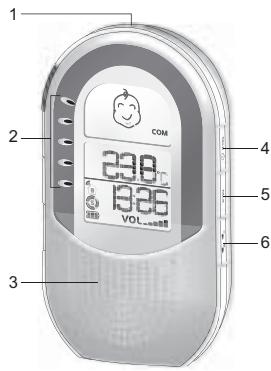 OREGON SCIENTIFIC BABY PHONE AVEC BERCEUSES - Appareil parents - VUE avant - 1