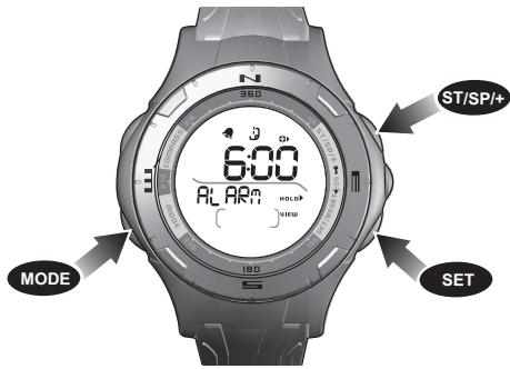 OREGON SCIENTIFIC MONTRE BOUSSOLE MULTIFONCTION - Pour régler le réveil : - 1