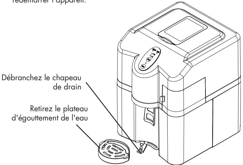 HAIER HPIMD25B - Comment évacuer toute l'eau du réservoir et du compartiment à glaçons - 1