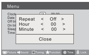 HAIER LTF42K3 - Off time (heure de désactivation) - 3