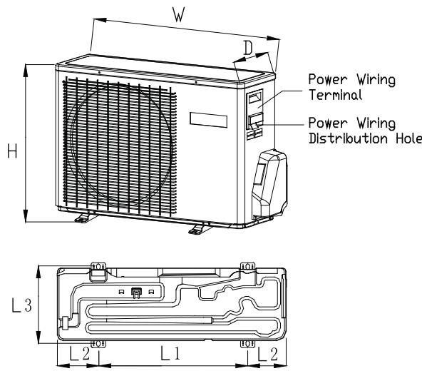 HAIER 1U12BS1ERA - 4.Installation dimension(Unit:mm) - 1