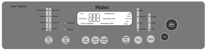 HAIER GDE 950 AW - CICLO DE SECADO EN REJILLA - 1