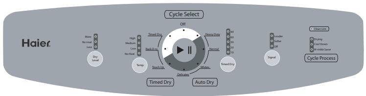 HAIER GDG 950 AW - TIMED DRY CYCLE - 1