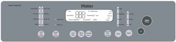 HAIER GDG 950 AW - CICLO DE SECADO PROGRAMADO - 1