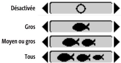 HUMMINBIRD 343 - Procédure de réglage de l'alarme d'identification de poisson : - 1