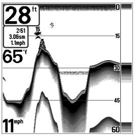 HUMMINBIRD 343 - Affichage du fond - 3