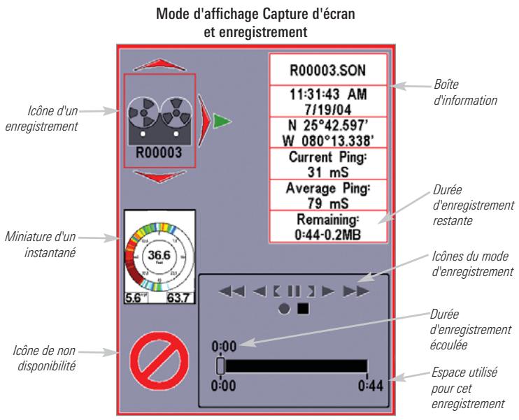 HUMMINBIRD 797C2 - Mode d'affichage capture d'écran et enregistrement - 1