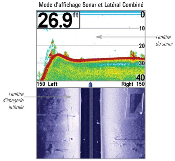 HUMMINBIRD GPS 797C - Mode d'affichage sonar et lateral combiné - 1