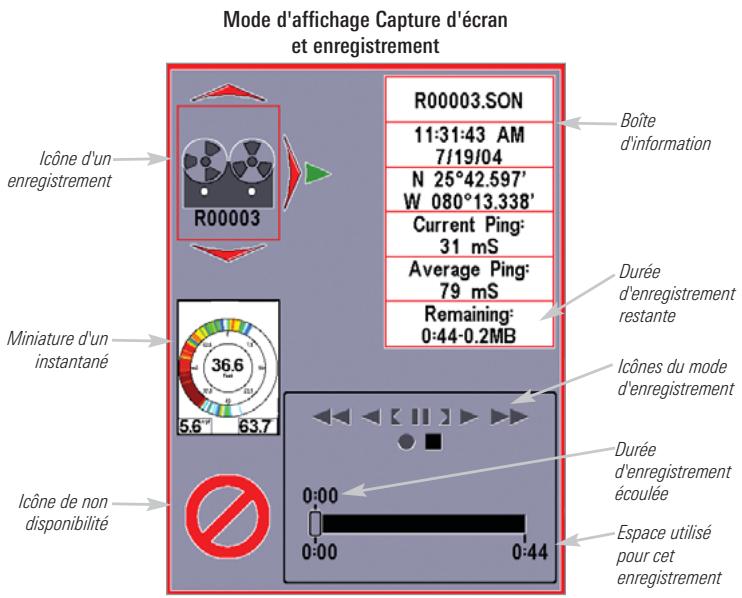 HUMMINBIRD GPS 797C - Mode d'affichage capture d'écran et enregistrement - 1