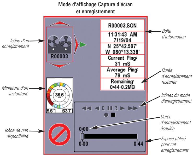 HUMMINBIRD GPS 787C - Mode d'affichage capture d'écran et enregistrement - 1