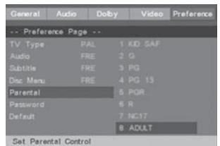 CONTINENTAL EDISON CEHCDVD211 - Parental control levels (Niveles de control paterno) - 1