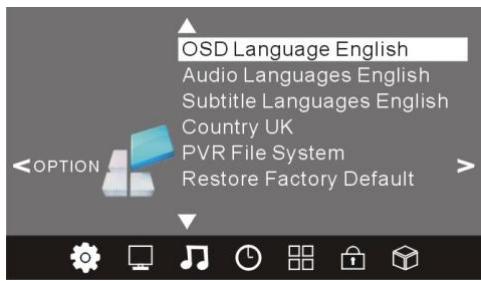 CONTINENTAL EDISON CETVLCD24FHD11 - MENU options - 1