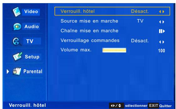 CONTINENTAL EDISON CE81FHD32G - Menu contrôle parental: - 2
