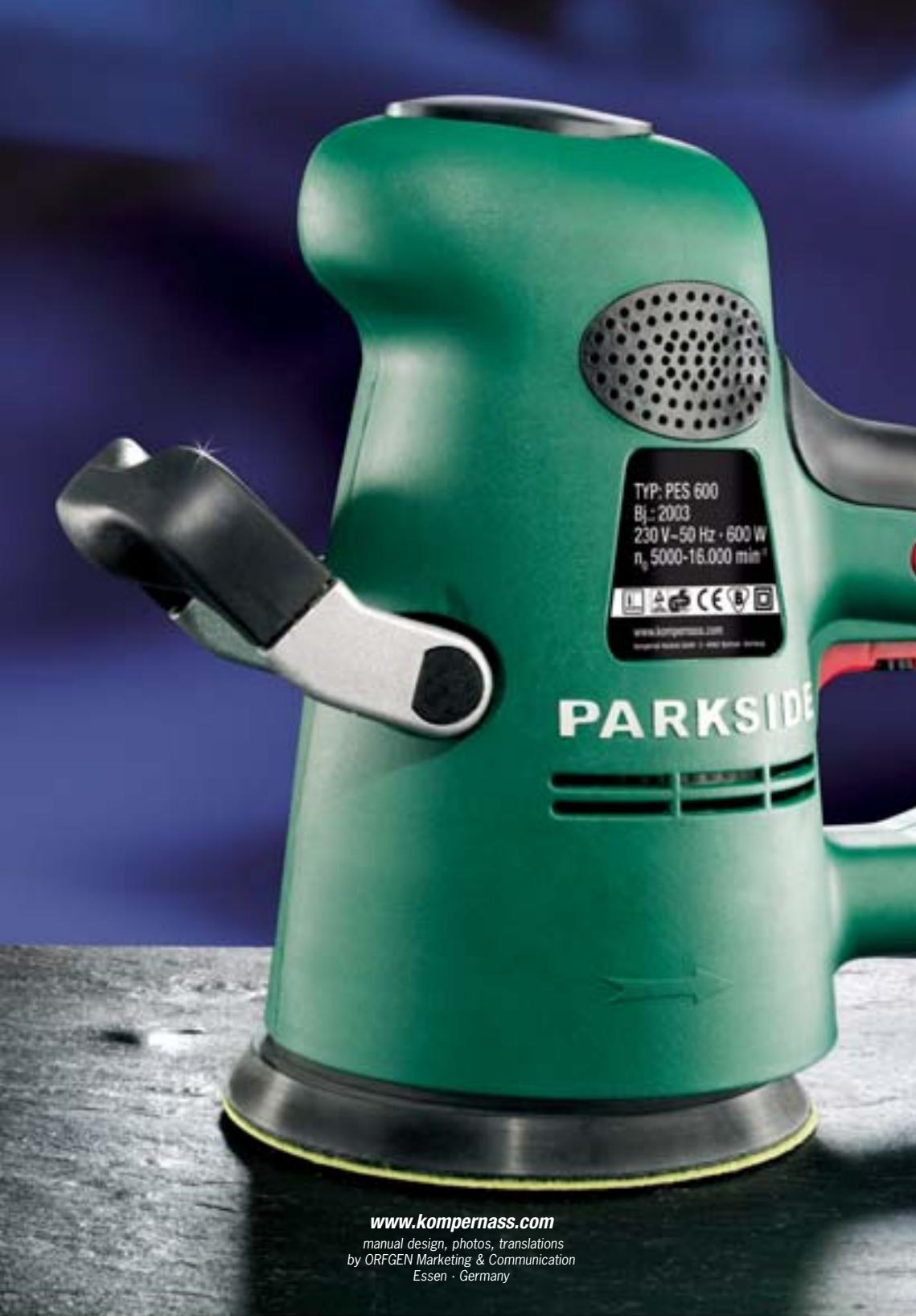PARKSIDE KH 3120 RANDOM ORBITAL SANDER - AVFALLSHANTERING - 1
