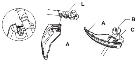MCCULLOCH T22LCS - A trimmervédo és a nyírofej felszerelése (T22LS) - 2