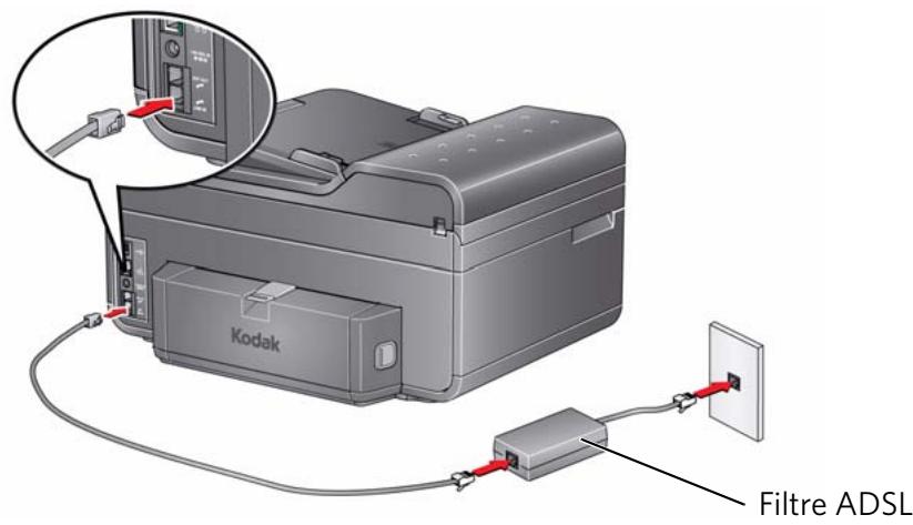 KODAK ESP 6100 - Connexion de l'imprimante afin d'utiliser les fonctions de télécopie - 2
