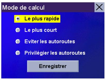 MAGELLAN CROSSOVER GPS - Choisir le mode de calcul - 1