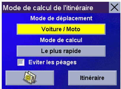 MAGELLAN CROSSOVER GPS - Choisir le mode de déplacement - 1