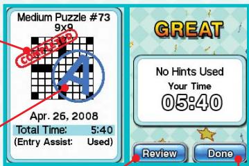 NINTENDO DS CROSSWORDS - Note de la GRILLE - 1